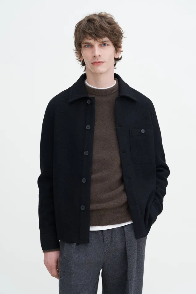 Coats and Jackets Boiled Wool Shirt Jacket Black 8211 filippak Men Coats and Jackets Boiled Wool Shirt Jacket Black 8211 filippak Men
