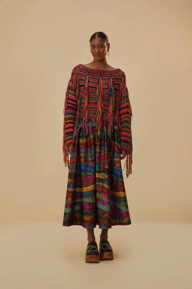 Colorful Stripes Knit Sweater Women FARM Rio Sweaters and Sweatshirts