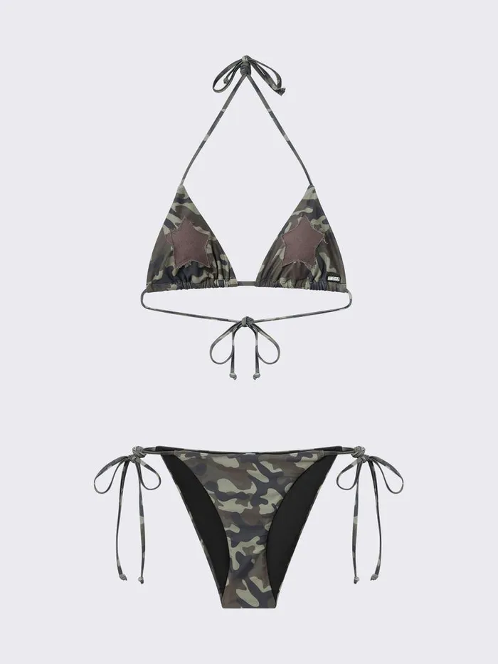Combat Starlet Camo Triangle Bikini Top Women Minga London Swimwear