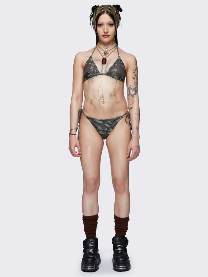 Combat Starlet Camo Triangle Bikini Top Women Minga London Swimwear