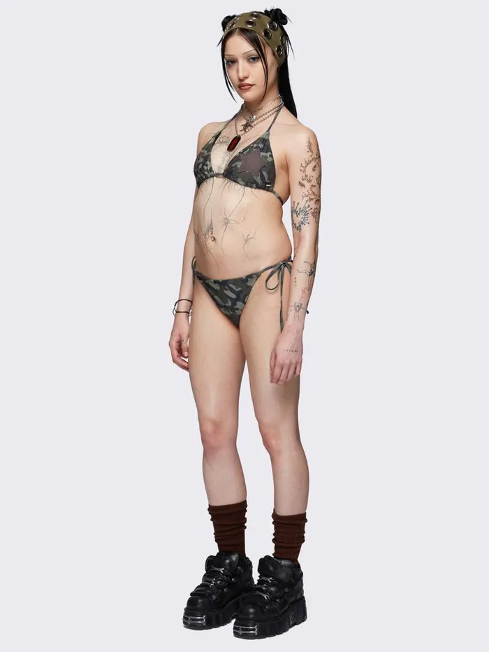 Combat Starlet Camo Triangle Bikini Top Women Minga London Swimwear