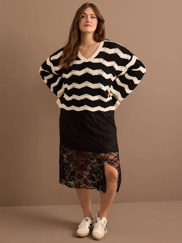 Cora Wavy Textured Sweater Ivoryblack Women Altar039d State Sweaters Cardigans Cora Wavy Textured Sweater Ivoryblack Women Altar039d State Sweaters Cardigans