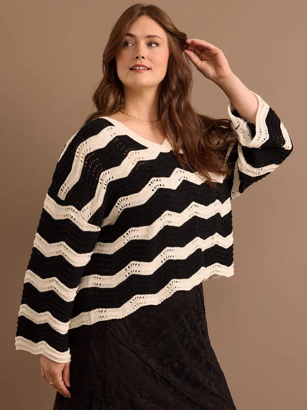 Cora Wavy Textured Sweater Ivoryblack Women Altar039d State Sweaters Cardigans Cora Wavy Textured Sweater Ivoryblack Women Altar039d State Sweaters Cardigans