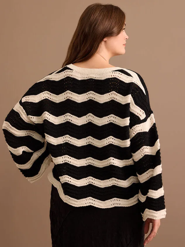 Cora Wavy Textured Sweater Ivoryblack Women Altar039d State Sweaters Cardigans Cora Wavy Textured Sweater Ivoryblack Women Altar039d State Sweaters Cardigans