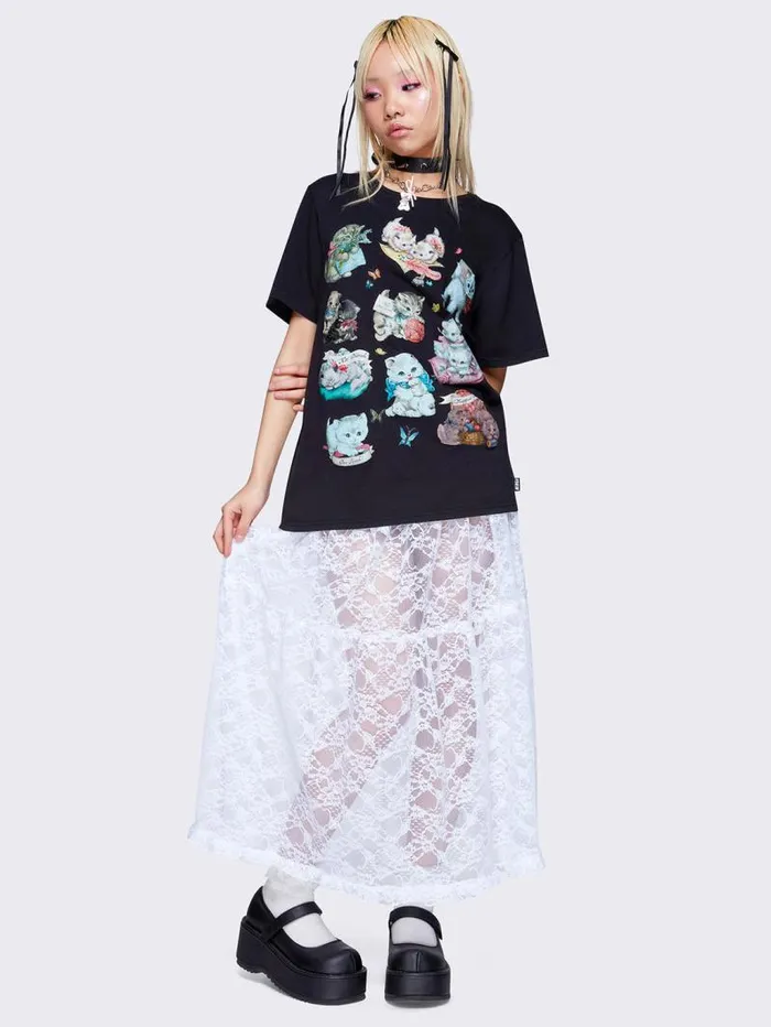 Cordelia Ruffled Lace Maxi Skirt Women Minga London Bottoms Cordelia Ruffled Lace Maxi Skirt Women Minga London Bottoms