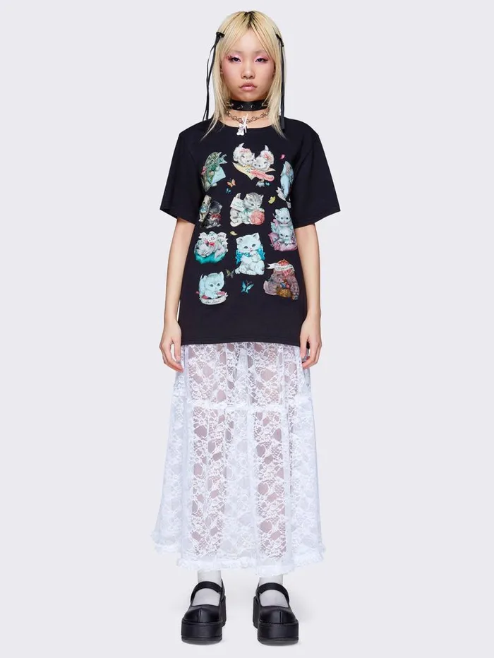 Cordelia Ruffled Lace Maxi Skirt Women Minga London Bottoms Cordelia Ruffled Lace Maxi Skirt Women Minga London Bottoms