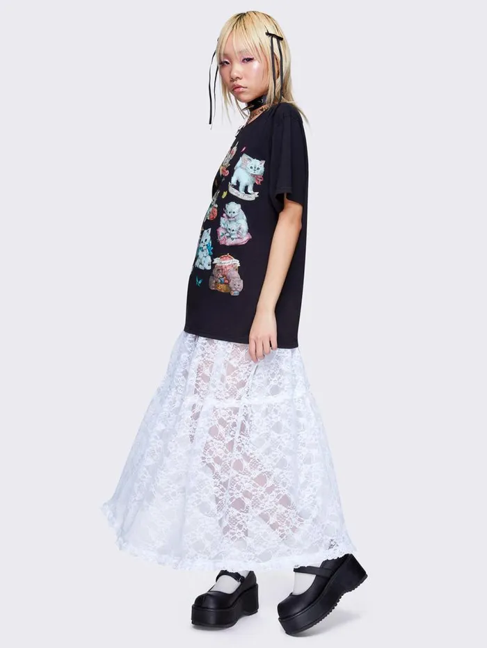Cordelia Ruffled Lace Maxi Skirt Women Minga London Bottoms Cordelia Ruffled Lace Maxi Skirt Women Minga London Bottoms