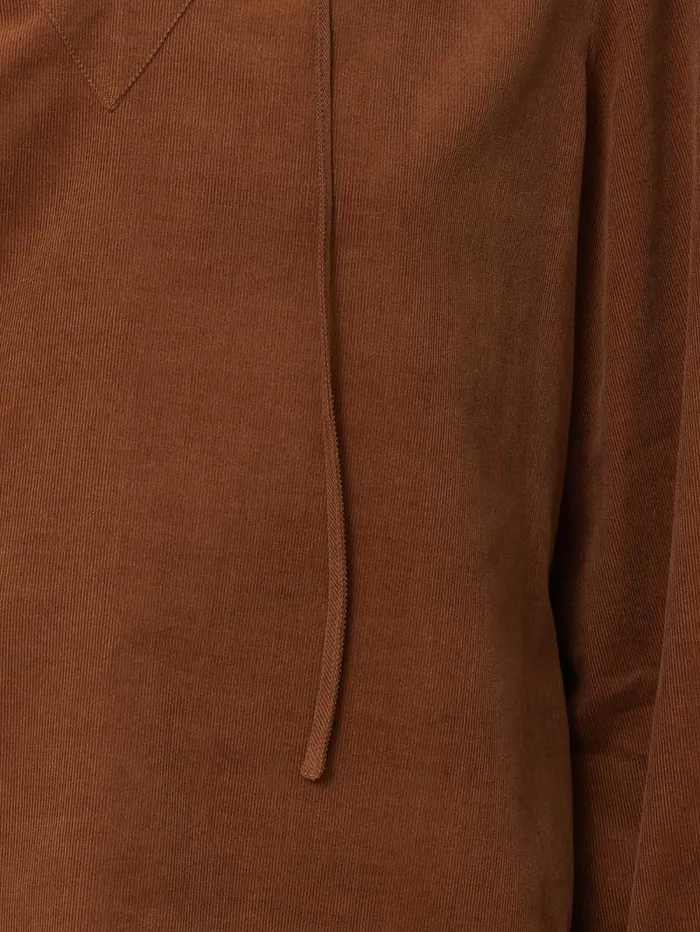 Corduroy V Neck Top Brown Women Jigsaw Shirts and Tops