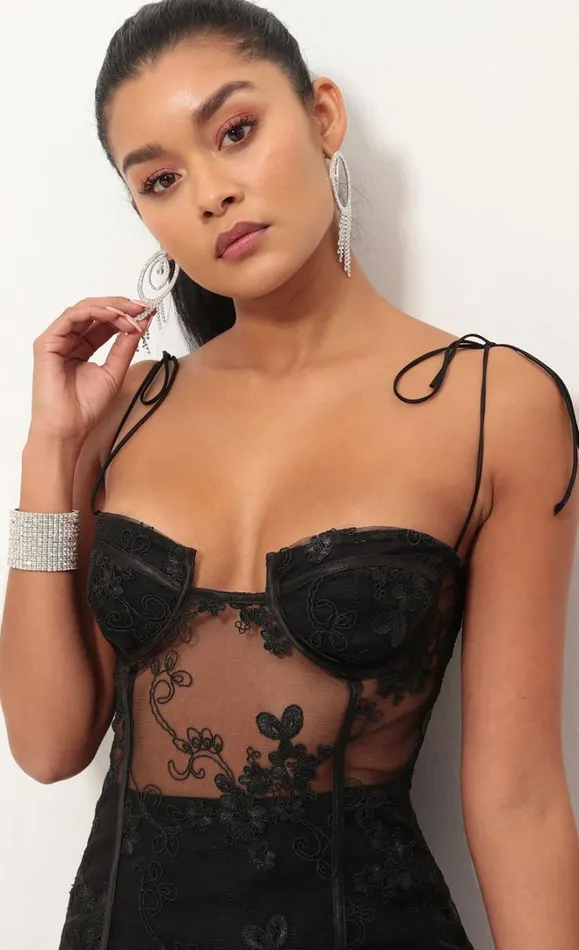 Corset Dress Black Women LUCY IN THE SKY TwoPiece Sets