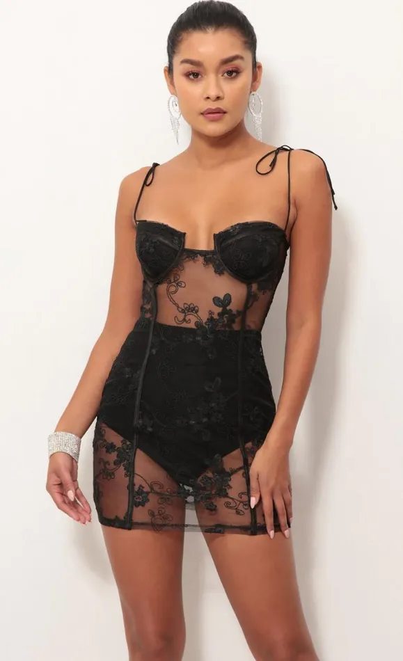 Corset Dress Black Women LUCY IN THE SKY TwoPiece Sets