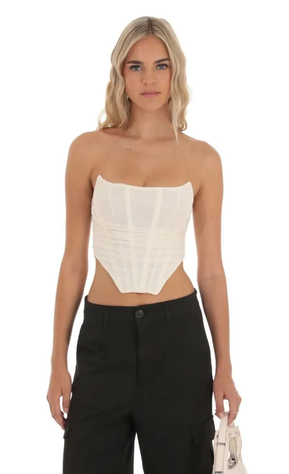 Corset Top Cream Women LUCY IN THE SKY Tops