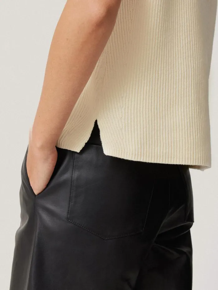 Cotton Blend Crew Tank Ivory Women Jigsaw Knitwear and Cashmere