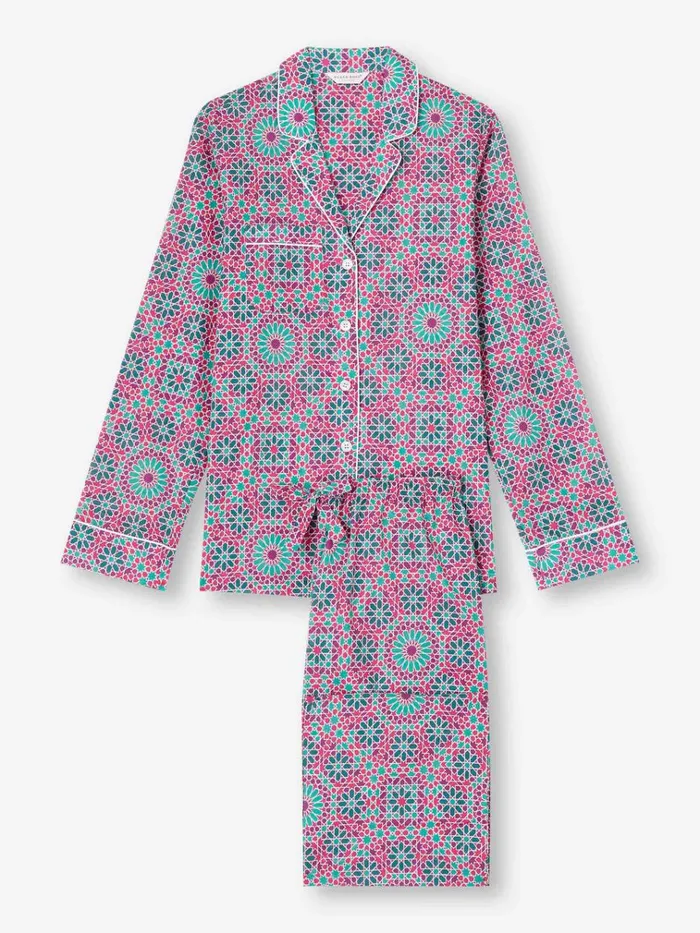 Cotton Pajamas Women Derek Rose Pajamas Ledbury 69 Cotton Batiste Pink