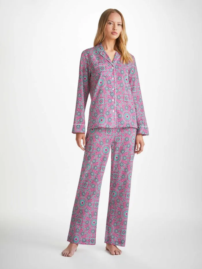 Cotton Pajamas Women Derek Rose Pajamas Ledbury 69 Cotton Batiste Pink