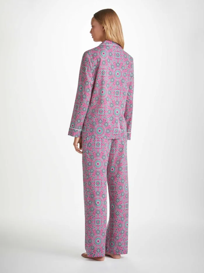 Cotton Pajamas Women Derek Rose Pajamas Ledbury 69 Cotton Batiste Pink