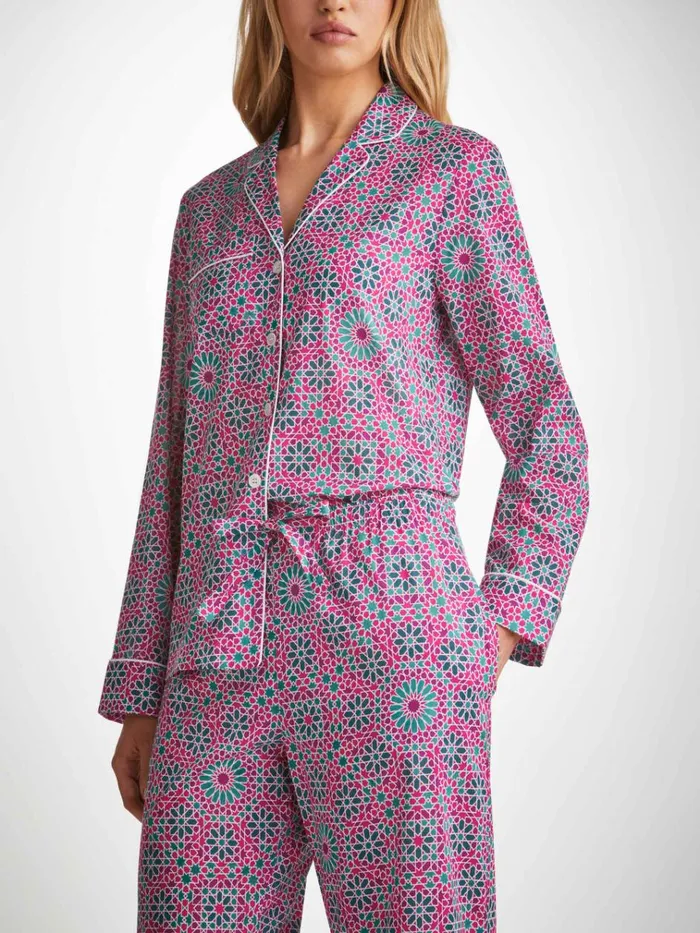 Cotton Pajamas Women Derek Rose Pajamas Ledbury 69 Cotton Batiste Pink