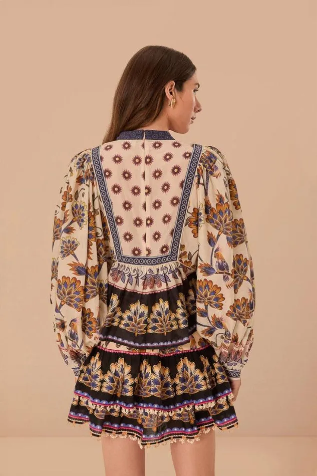 Cream Ainika Maxi Floral Blouse Women FARM Rio Blouses