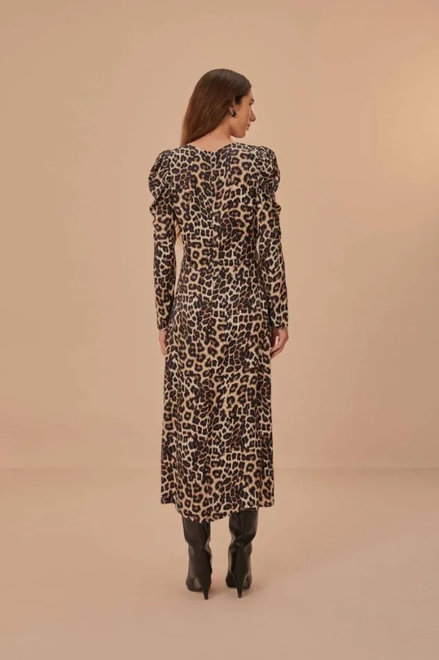 Cream Natural Skin Lenzing Ecovero Viscose Midi Dress Women FARM Rio Midi Dresses