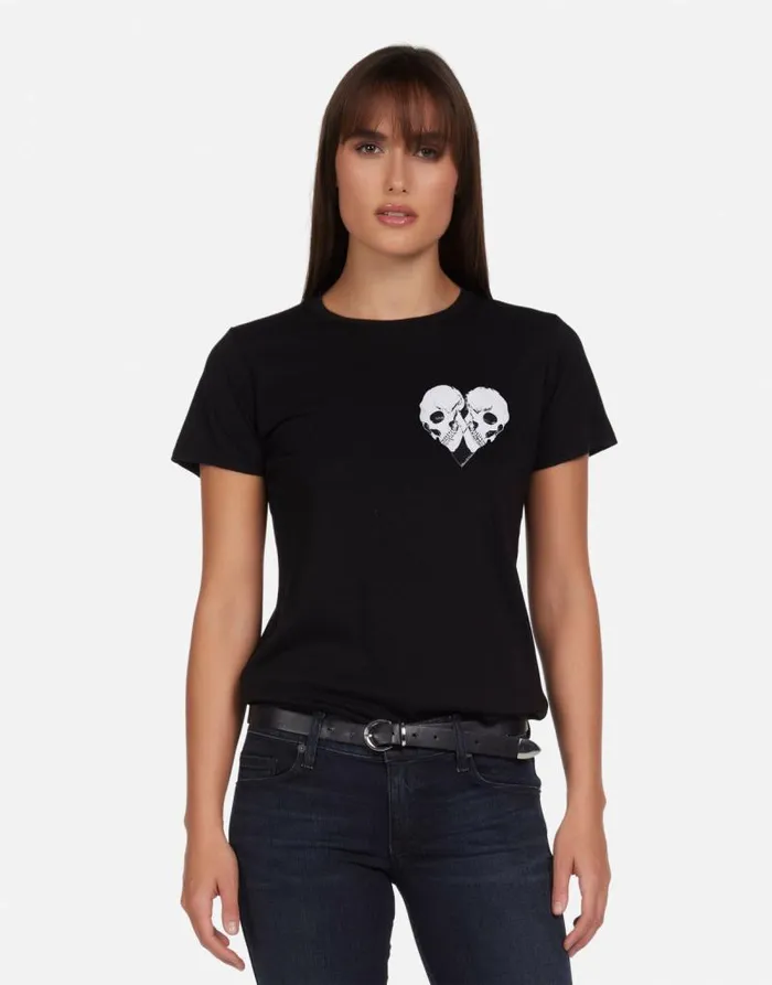 Croft Skull Heart Black Women Lauren Moshi Short Sleeve