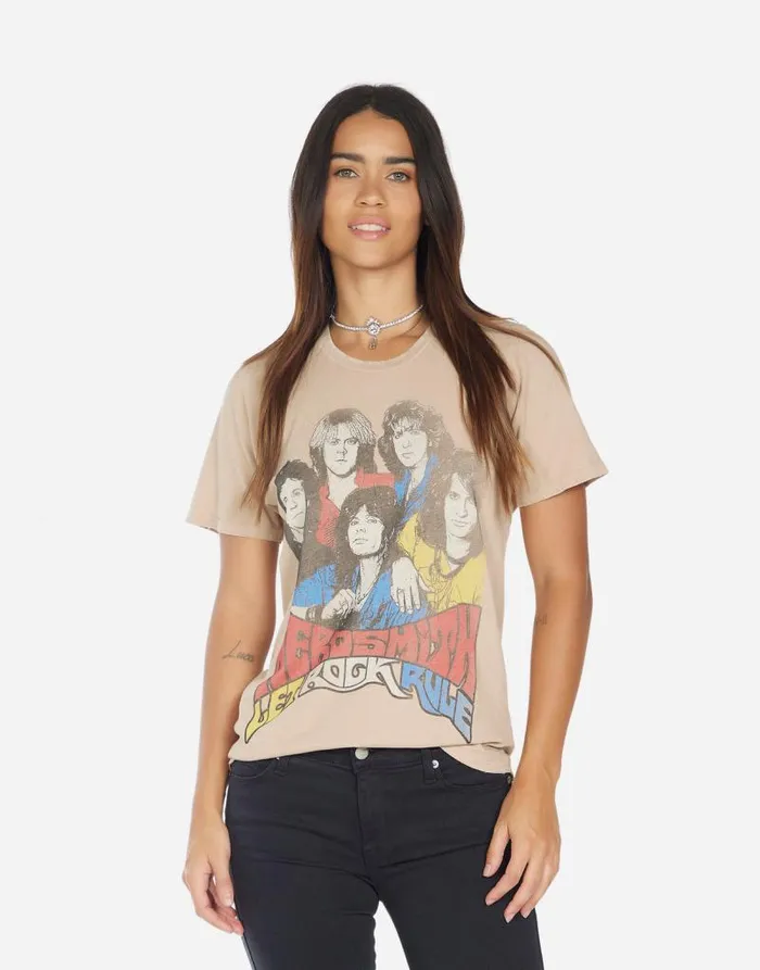 Croft Vintage Aerosmith Sand Dune Women Lauren Moshi Short Sleeve