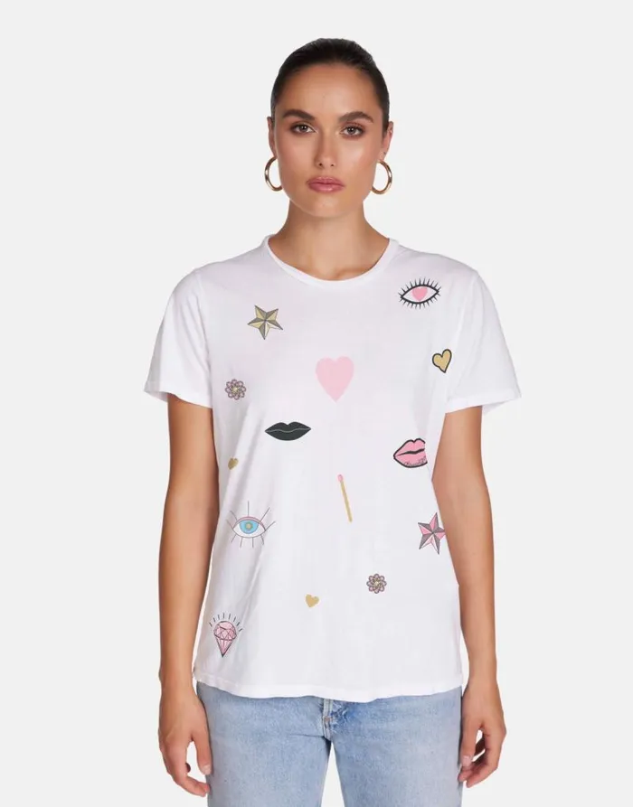 Croft X Crystal Glam White Women Lauren Moshi Short Sleeve