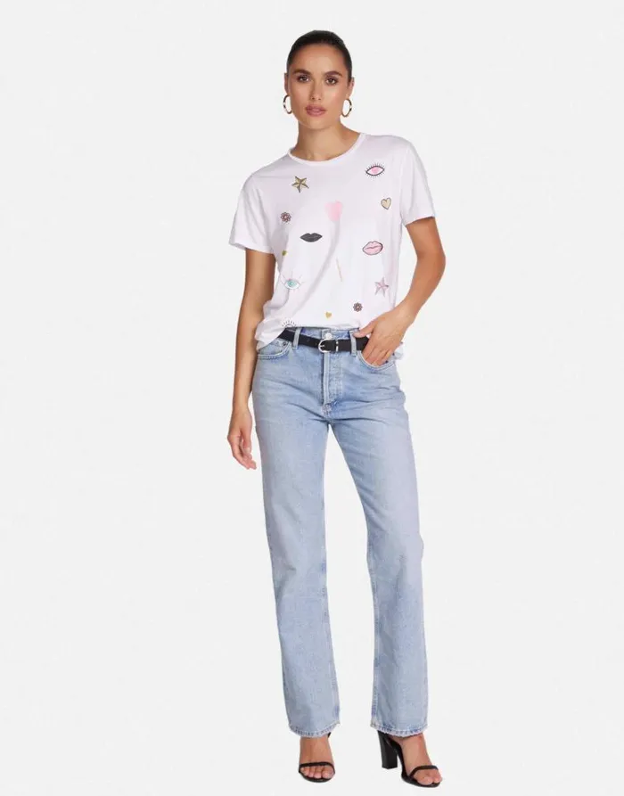 Croft X Crystal Glam White Women Lauren Moshi Short Sleeve