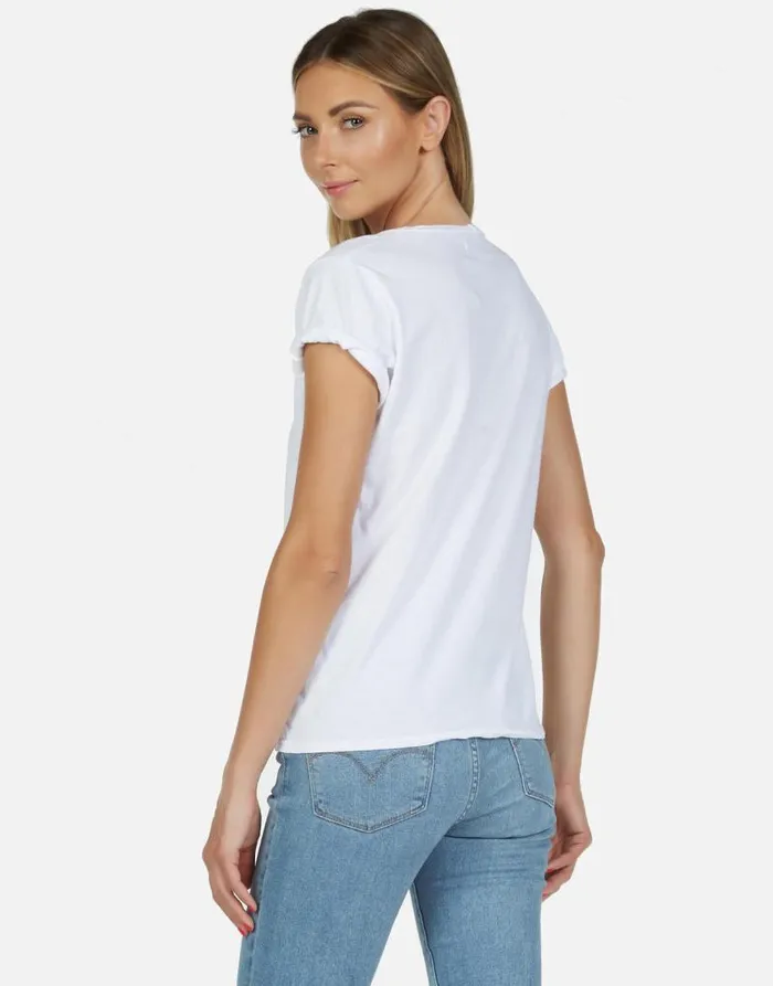 Croft X Multi Outline Star White Women Lauren Moshi Short Sleeve