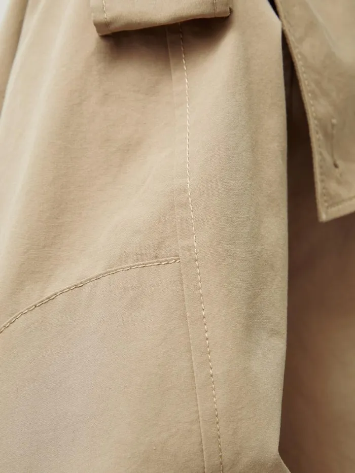 Cropped Cotton Trench Jacket Stone Women Jigsaw Coats and Jackets