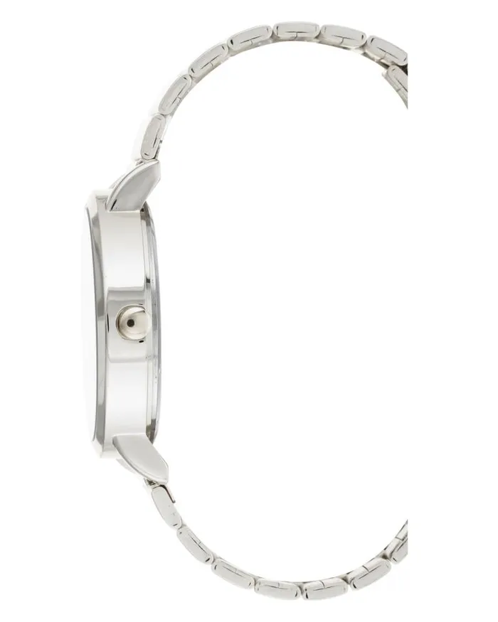 Crystal Accented Stainless Steel Bracelet Watch Silver Women Nine West Straps Crystal Accented Stainless Steel Bracelet Watch Silver Women Nine West Straps