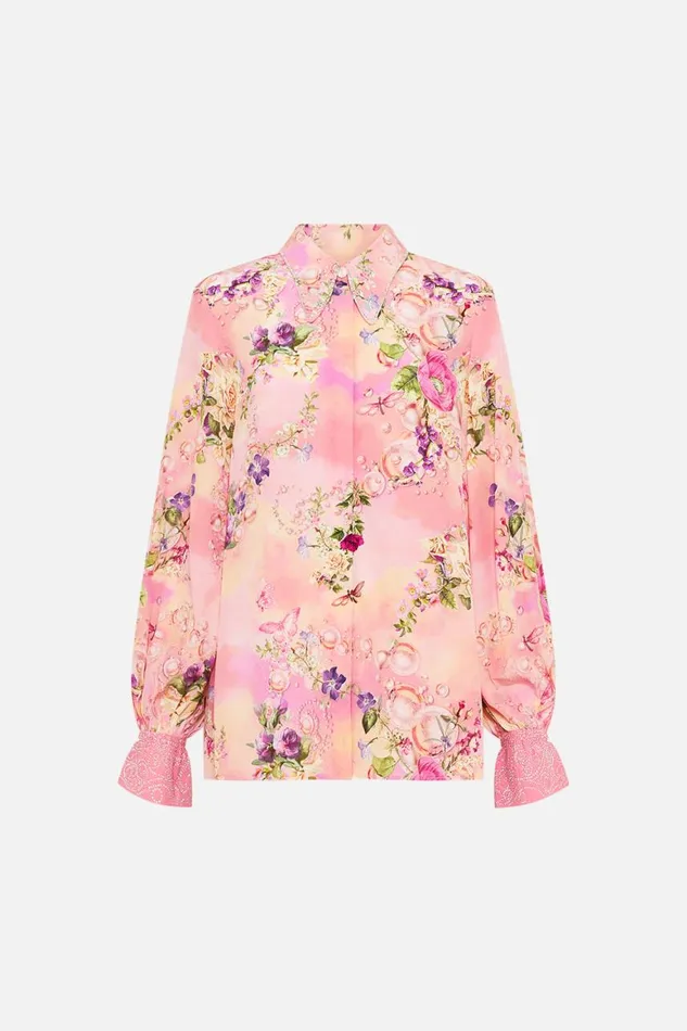 CURVED COLLAR BLOUSE TOTALLY OZMOPOLITAN Totally Ozmopolitan Womens Camilla Blouses and Shirts
