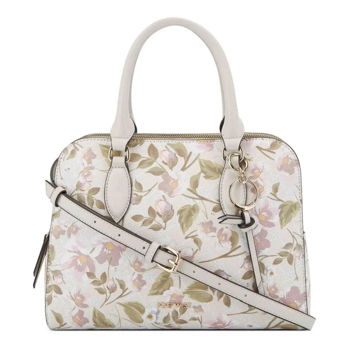 Cyra A List Satchel Floral Logo Milk Women Nine West Satchels and Shoulder Bags