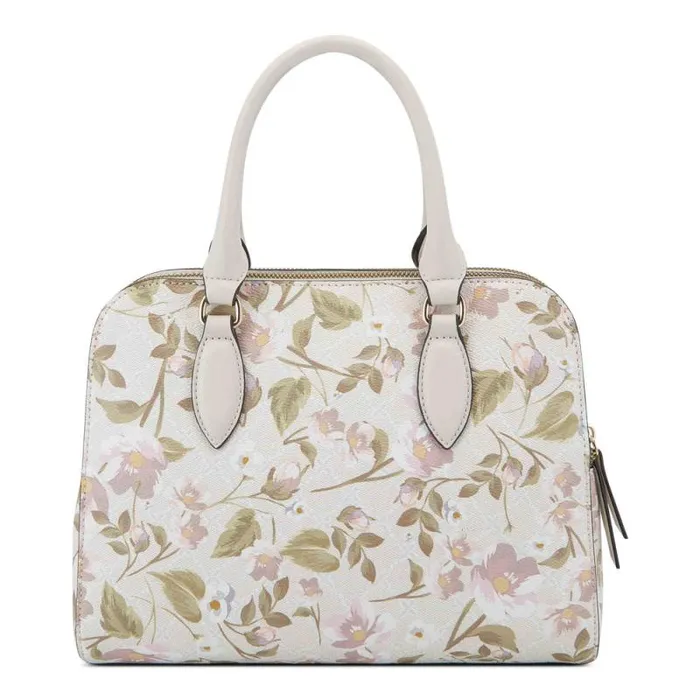 Cyra A List Satchel Floral Logo Milk Women Nine West Satchels and Shoulder Bags Cyra A List Satchel Floral Logo Milk Women Nine West Satchels and Shoulder Bags