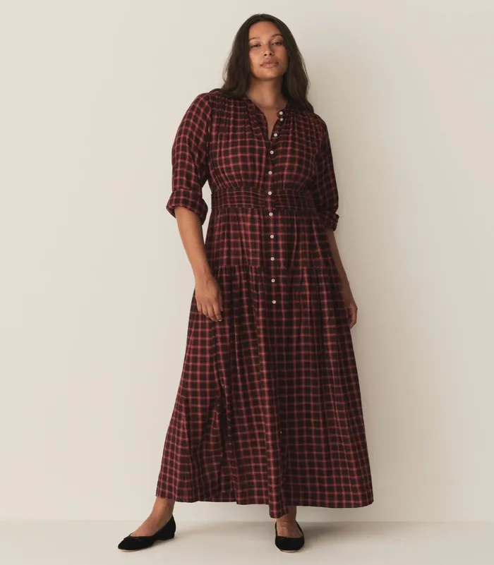 DEN Dresses Women Annika Dress Rouge Countryside Plaid DEN Dresses Women Annika Dress Rouge Countryside Plaid