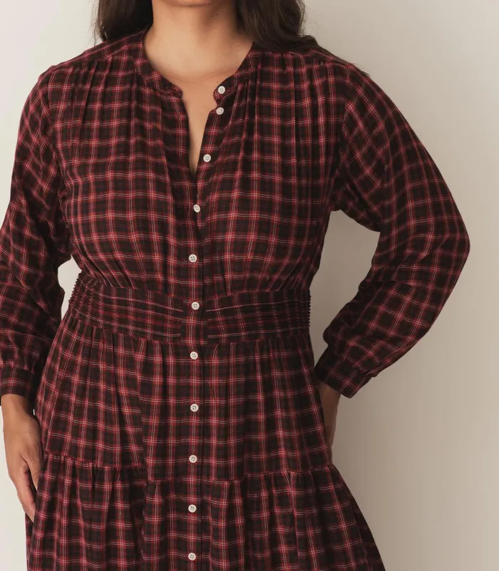 DEN Dresses Women Annika Dress Rouge Countryside Plaid DEN Dresses Women Annika Dress Rouge Countryside Plaid