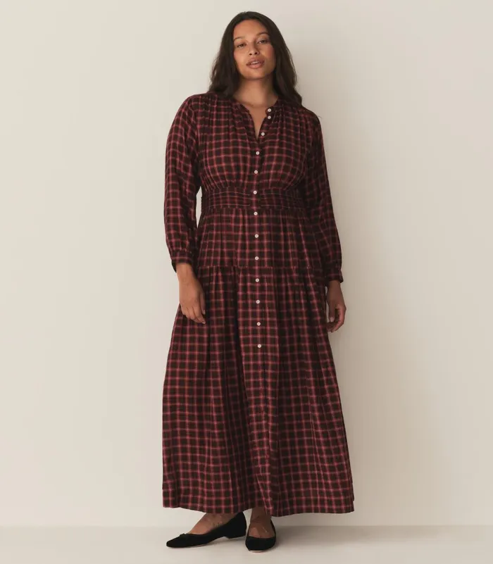 DEN Dresses Women Annika Dress Rouge Countryside Plaid DEN Dresses Women Annika Dress Rouge Countryside Plaid