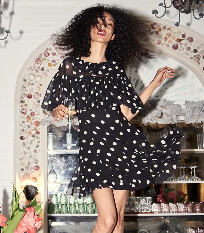 DEN Dresses Women Kaylin Dress Noir Solstice Sky Dot