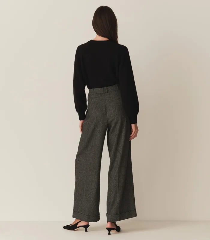 DEN Pants and Shorts Women Lawrence Pant Black Herringbone
