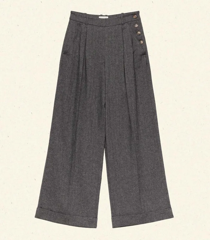 DEN Pants and Shorts Women Lawrence Pant Black Herringbone