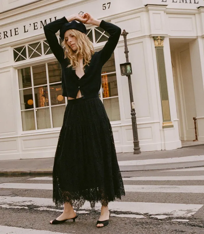 DEN Skirts Women Sebastiane Lace Skirt Black