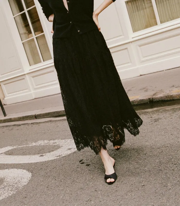 DEN Skirts Women Sebastiane Lace Skirt Black DEN Skirts Women Sebastiane Lace Skirt Black