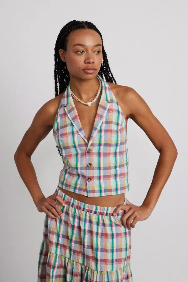 Damson Madder Coords Women Maya Waistcoat 8211 Picnic Check