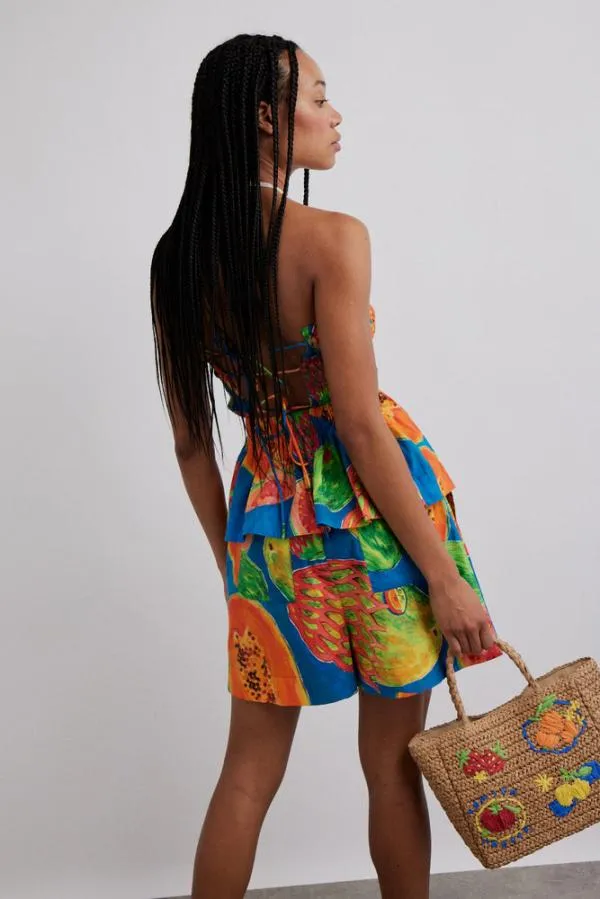 Damson Madder Coords Women Pull On Shorts 8211 Papaya Print