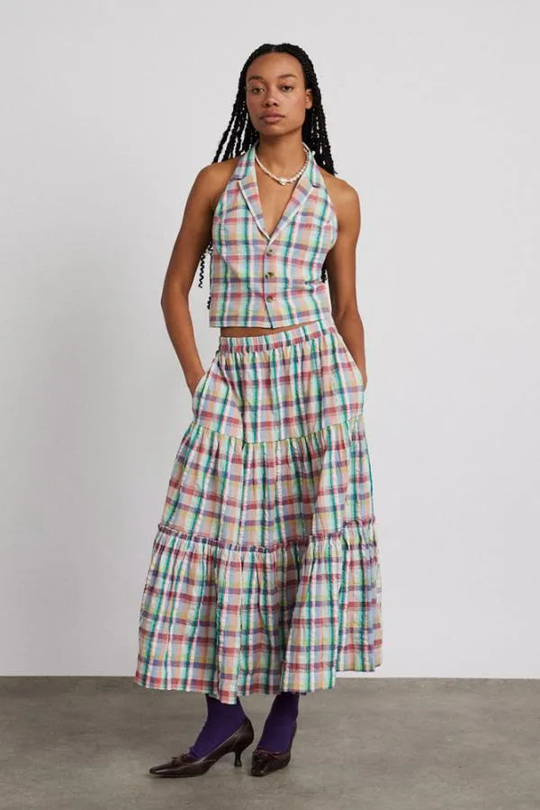 Damson Madder Coords Women Thea Midi Skirt 8211 Picnic Check
