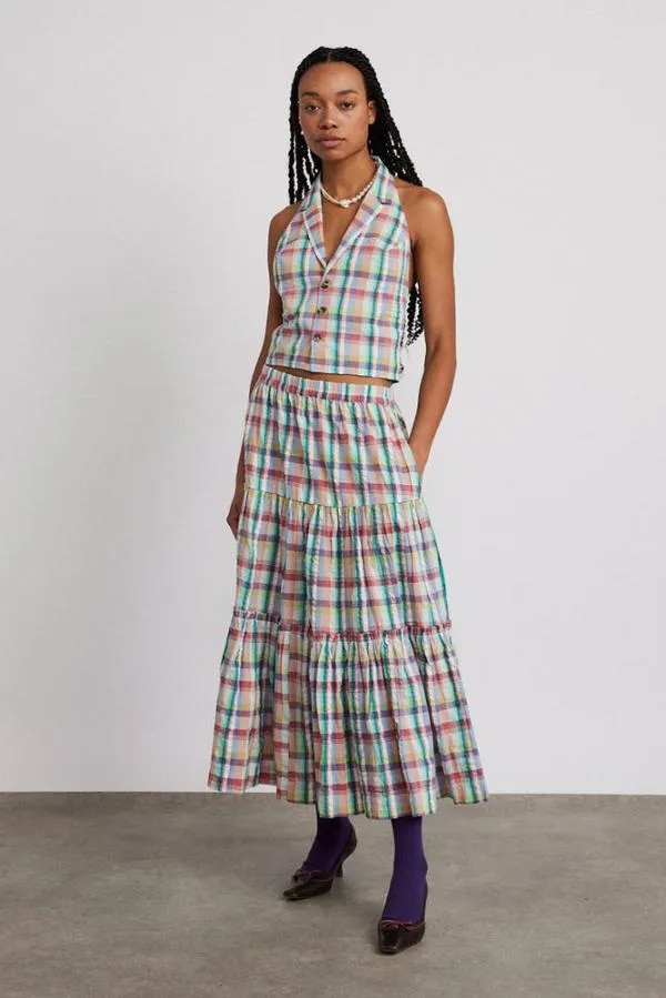 Damson Madder Coords Women Thea Midi Skirt 8211 Picnic Check