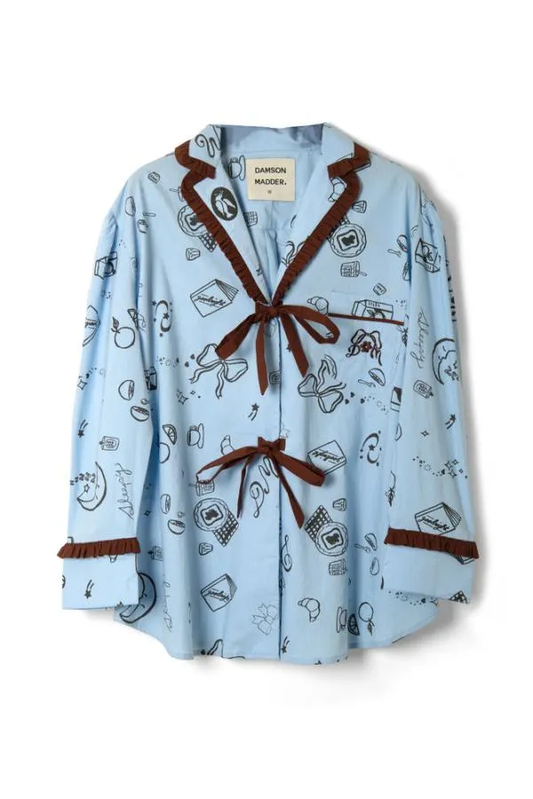 Damson Madder Nightwear Women Antonella Sleep Symbol Pj Set 8211 Cotton Poplin