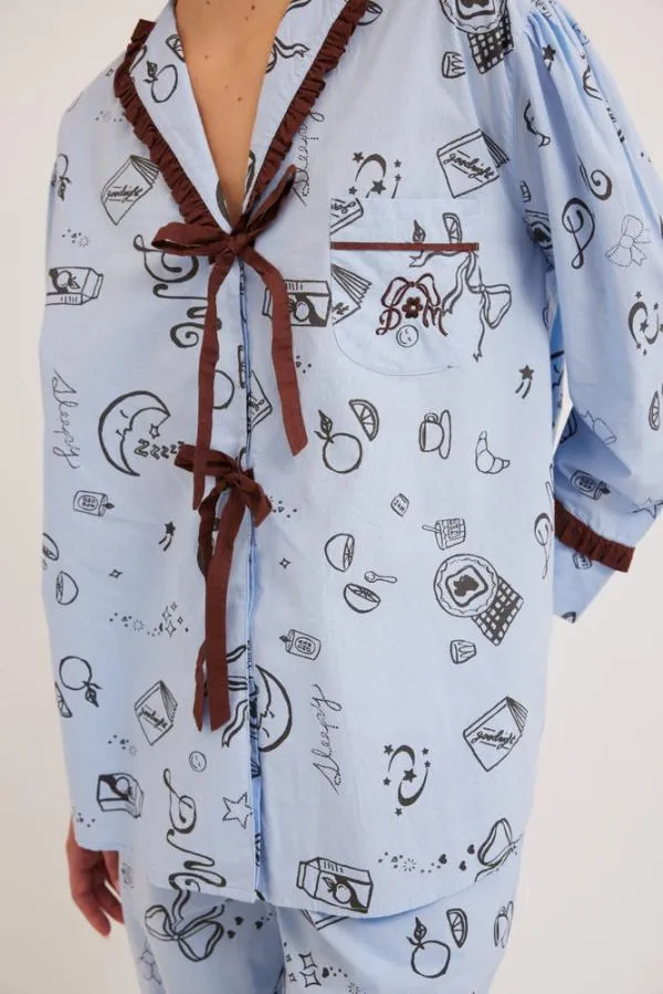 Damson Madder Nightwear Women Antonella Sleep Symbol Pj Set 8211 Cotton Poplin