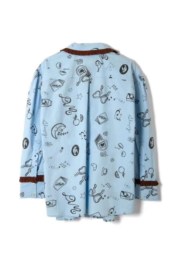 Damson Madder Nightwear Women Antonella Sleep Symbol Pj Set 8211 Cotton Poplin