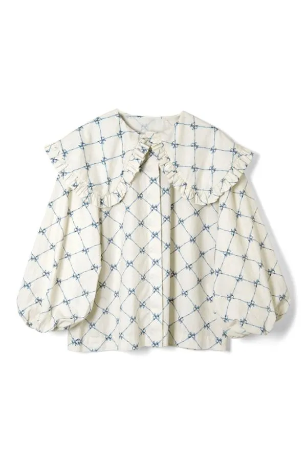 Damson Madder Tops Women Lola Blouse 8211 Bow Print