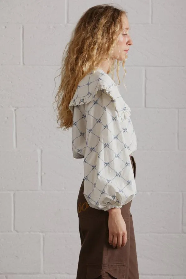 Damson Madder Tops Women Lola Blouse 8211 Bow Print