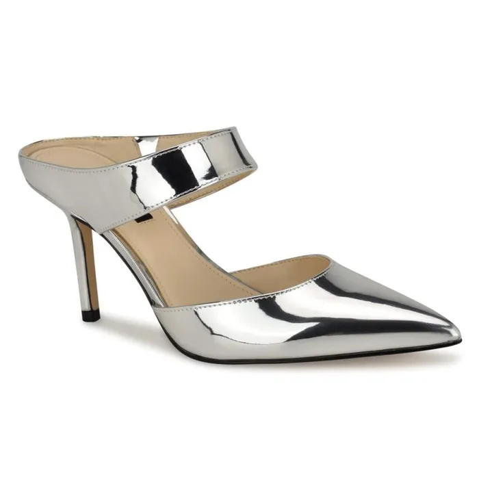 Darian SlipOn Dress Pumps Silver Women Nine West Heels Darian SlipOn Dress Pumps Silver Women Nine West Heels